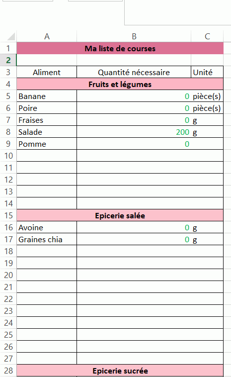 feuille 3 courses